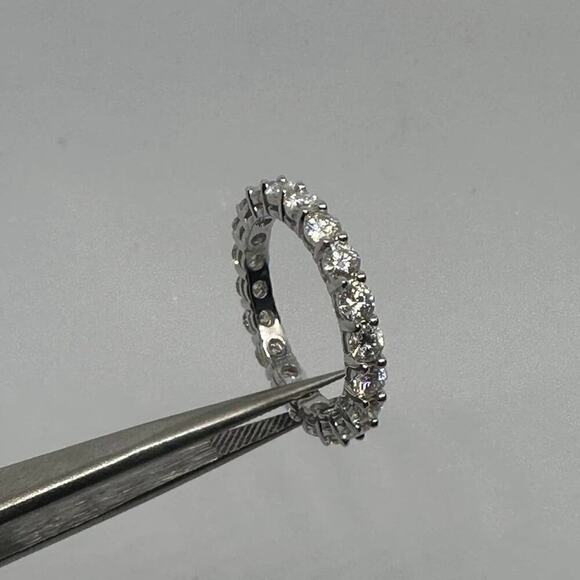 Moissanite Diamond Eternity Band Wedding Ring GRA Certified Size 8 - Picture 1 of 11